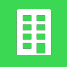 remote bookkeeping services building icon with green background